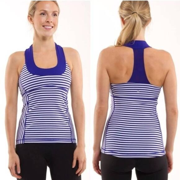 Lululemon Blue Sz 6 Workout Scoop Tank - Picture 1 of 8